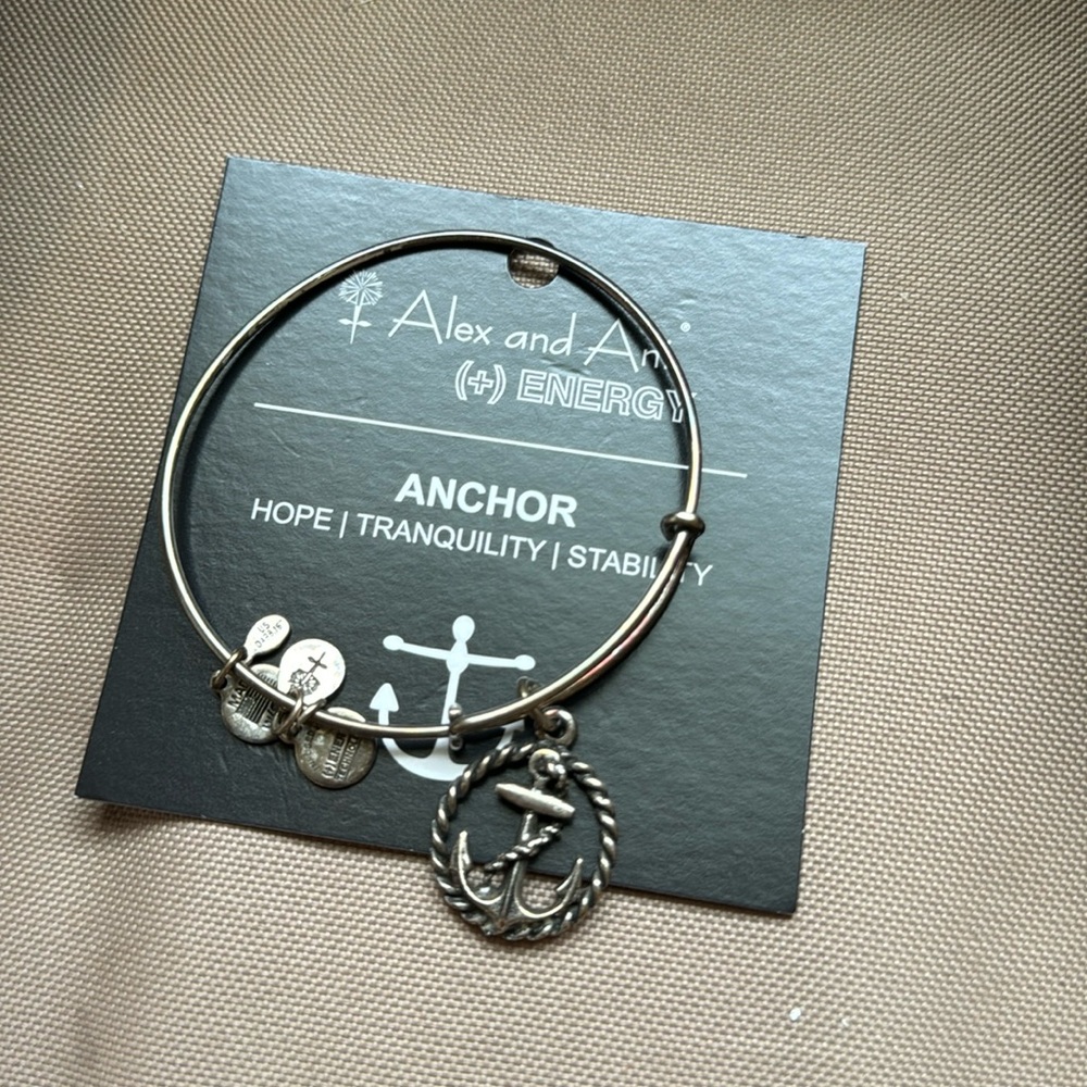 Alex and Ani silver anchor bracelet with card insert ❗️bundle 3 for $22 ❗️